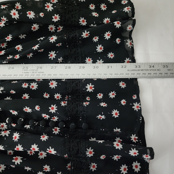 Kooples x Sport Long Sleeve Mini Floral Black Dress - Picture 8 of 9